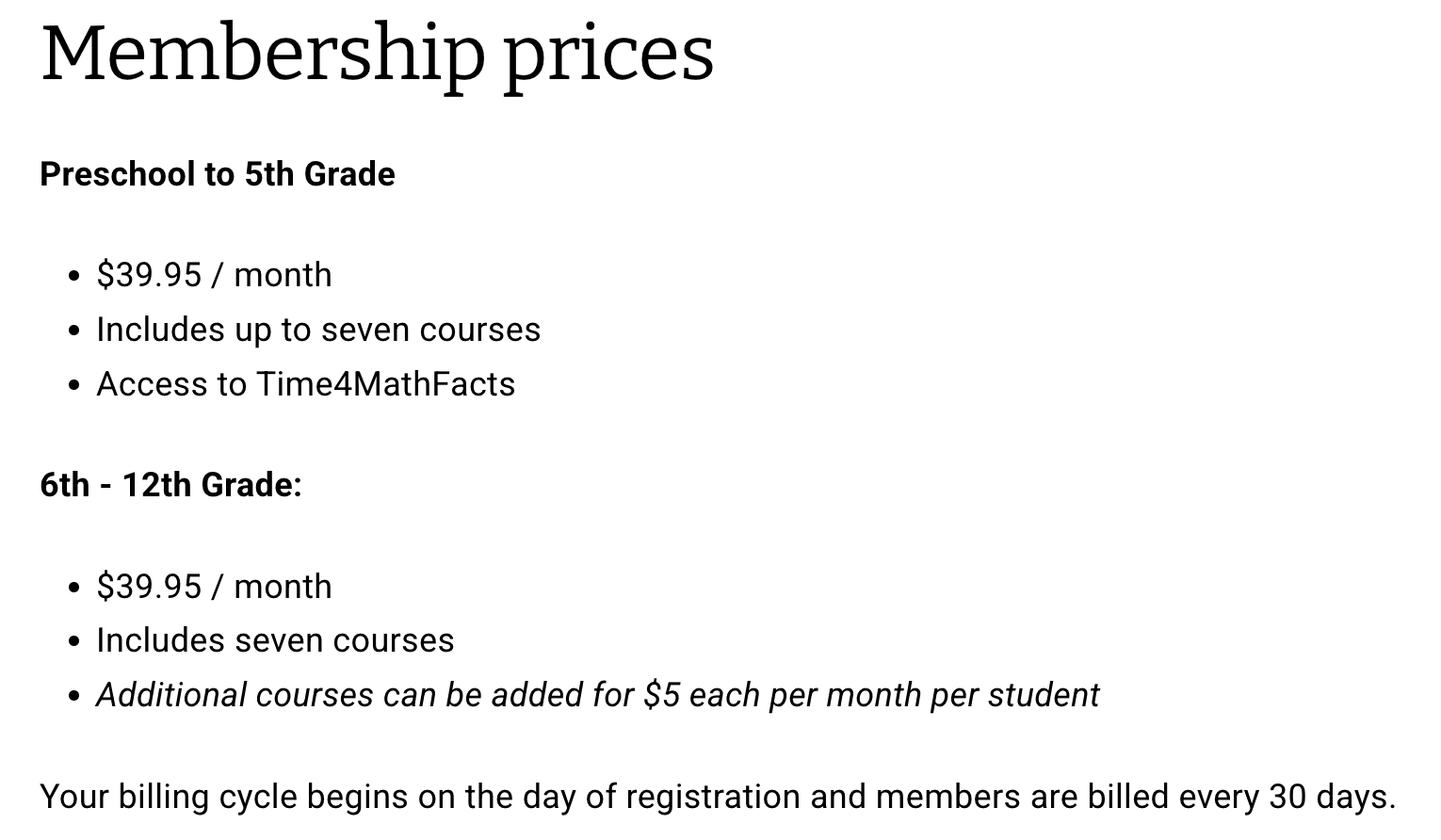 How Much Does Time4Learning Cost?