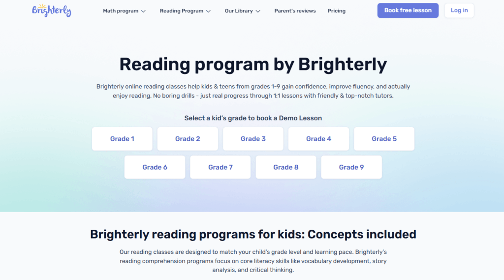Brighterly reading program