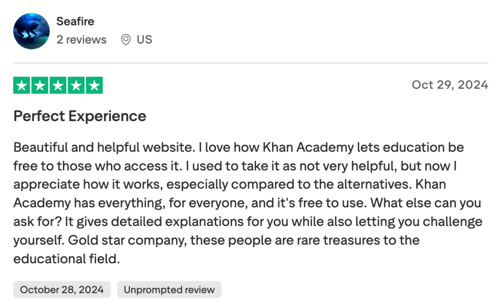 Khan Academy reviews