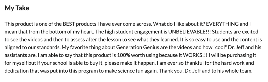 How does Generation Genius work? User experience