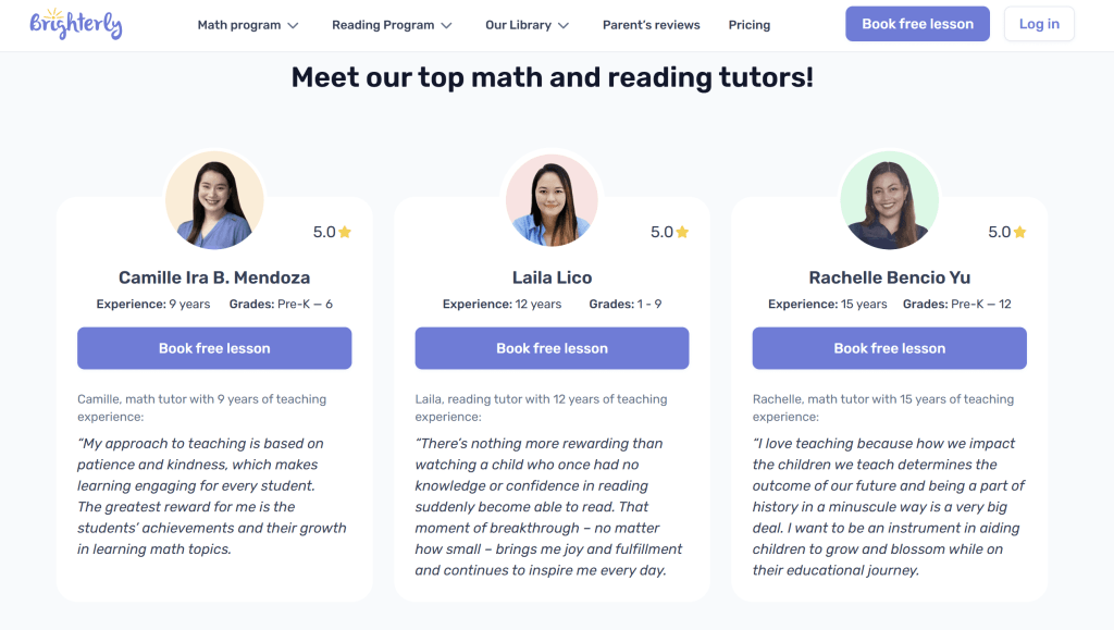 Top of the top reading tutors