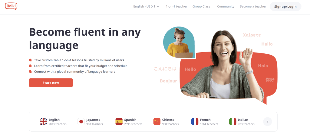 Preply alternative #10: iTalki