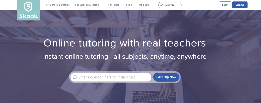 Wyzant alternative #8: Skooli
