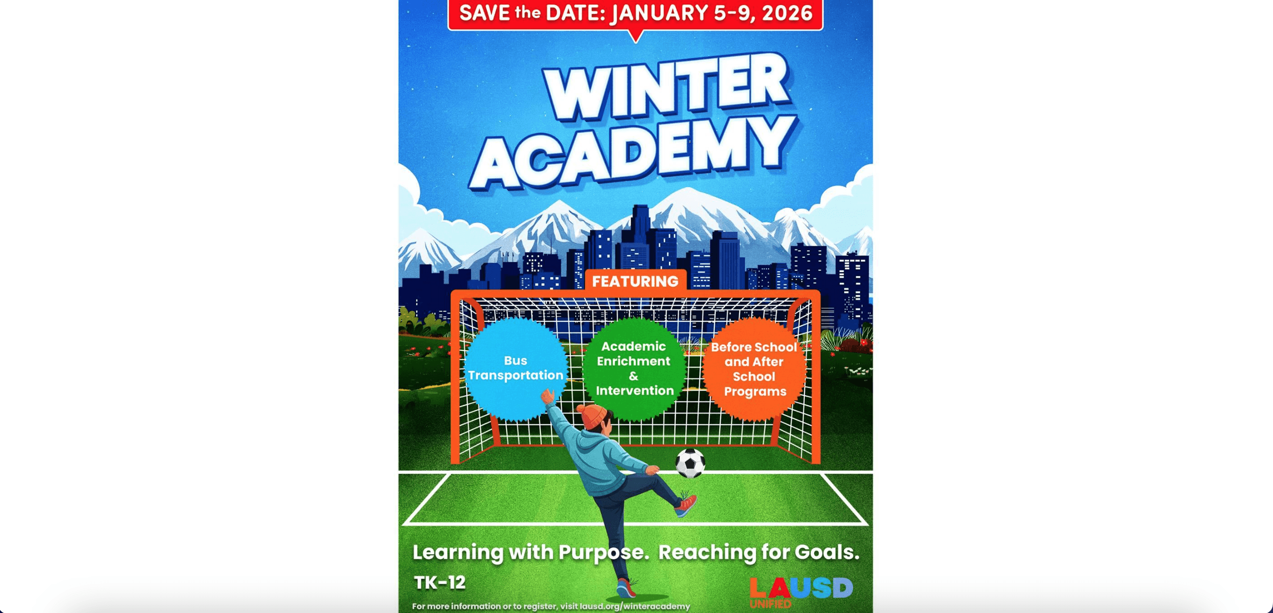 #4 LAUSD Winter Academy winter camp for kids near me