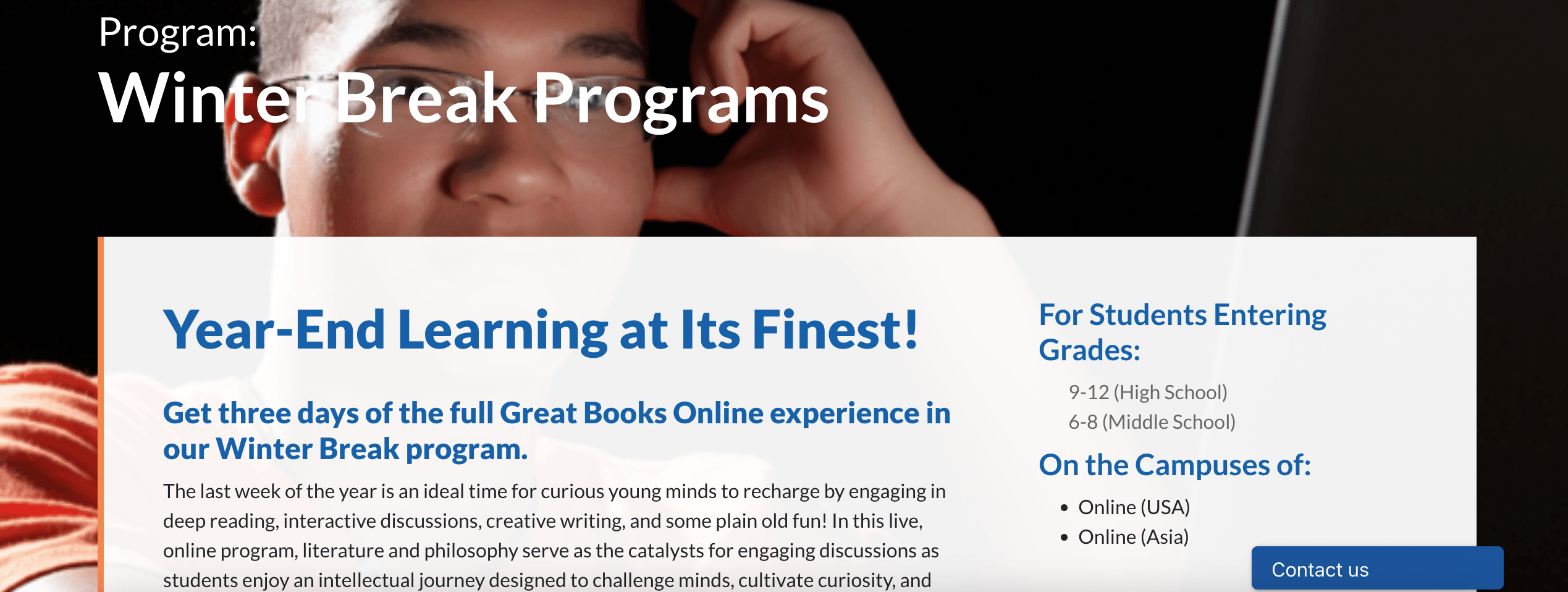#3 Great Books online winter camp
