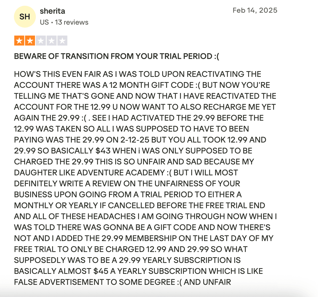 Subscription cancellation