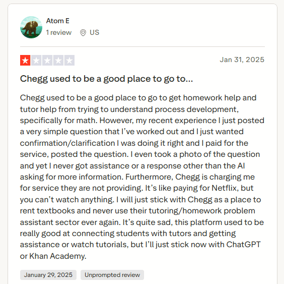 Chegg review: Learning effectiveness