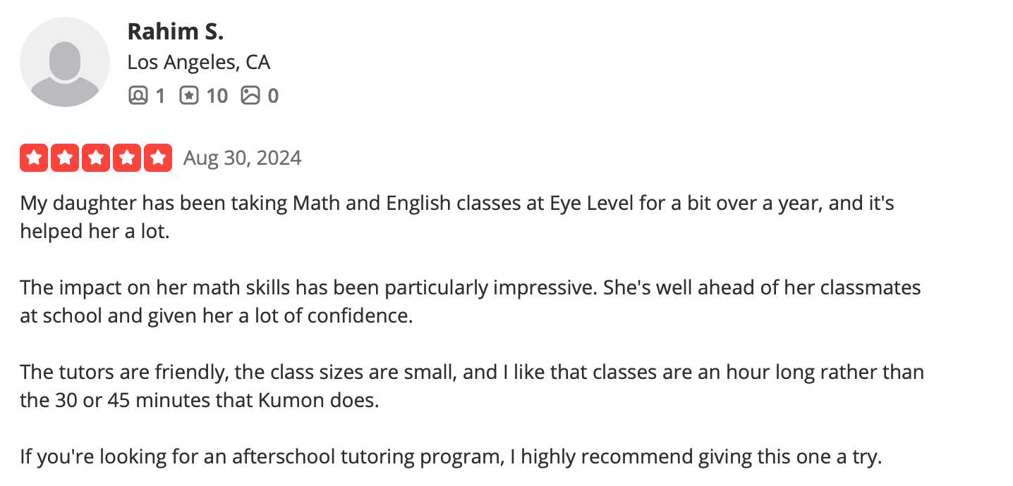 Eye Level learning center reviews Yelp & Reddit: What do users say?