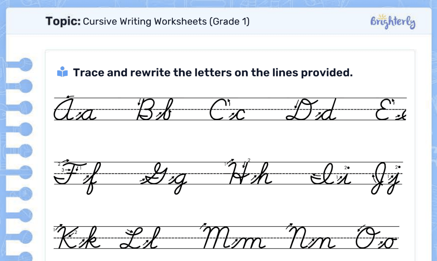 Free cursive writing worksheets PDF
