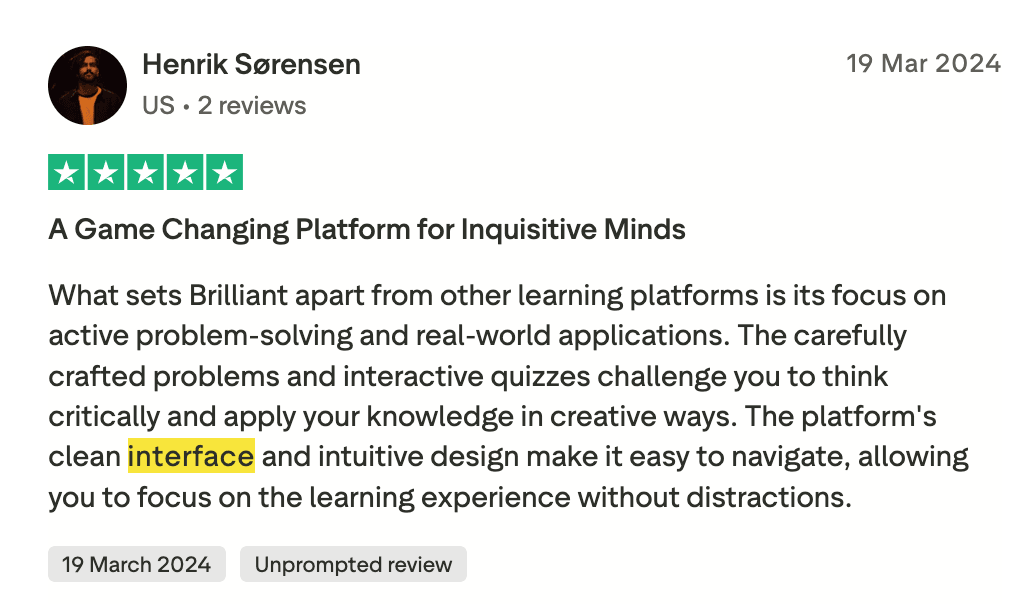 Review Brilliant.org: User orientation & design