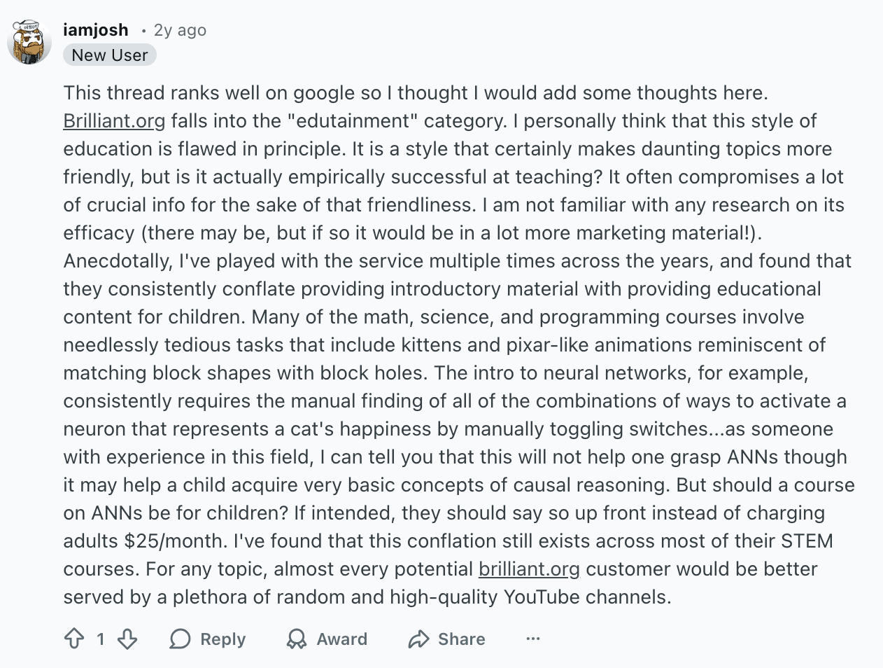 Common complaints about Brilliant.org