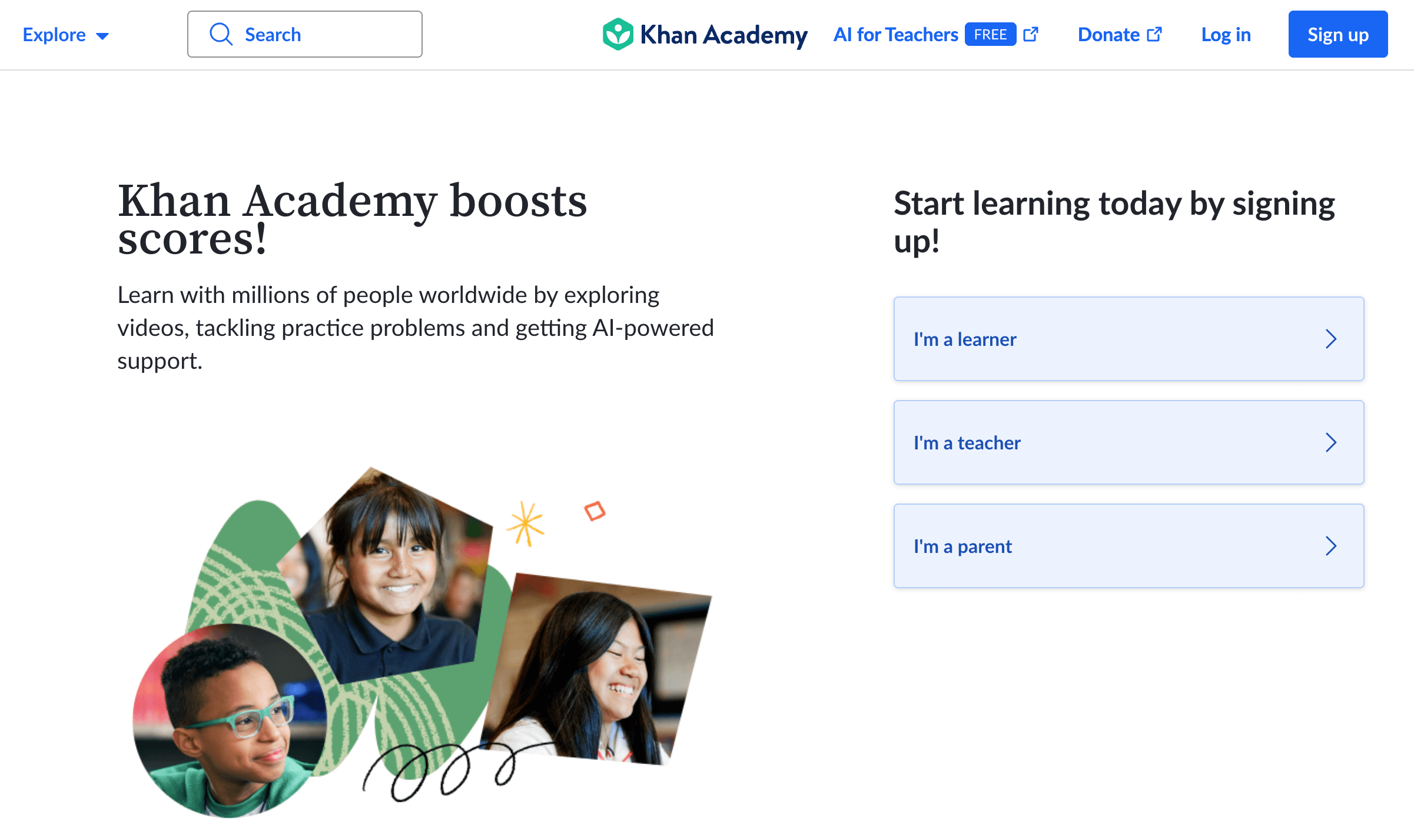#2 Khan Academy interactive math site