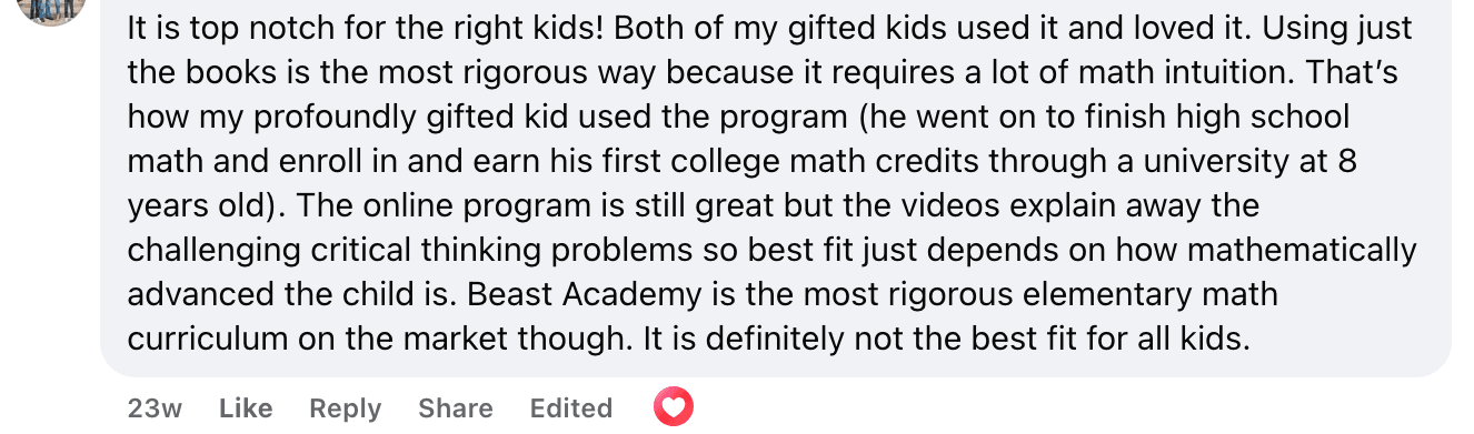 What are the pros and cons of Beast Academy?