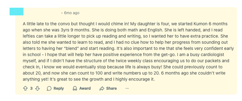 Kumon Tutoring Reviews from Parents and Students
