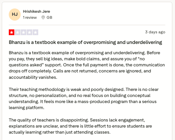 Bhanzu reviews: Feedback from parents