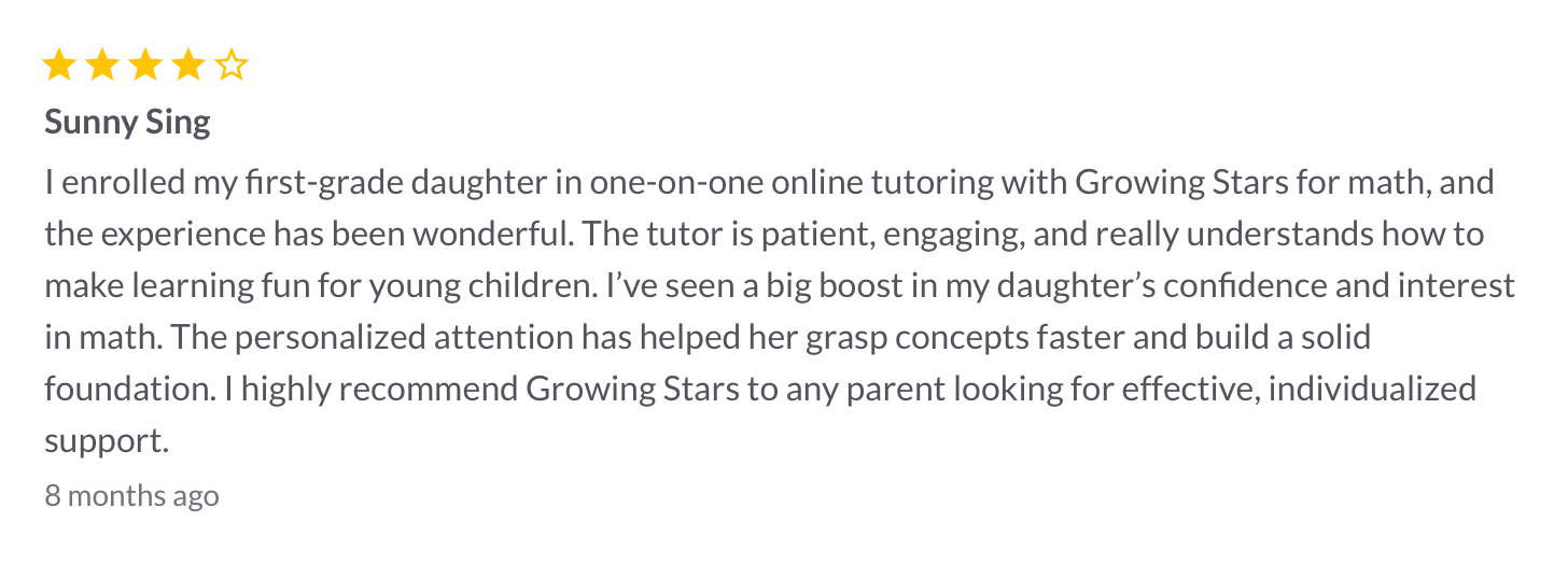 Growing Stars tutoring reviews: Benefits