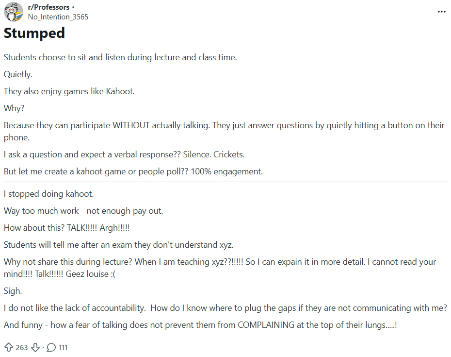 Do students like Kahoot approach?