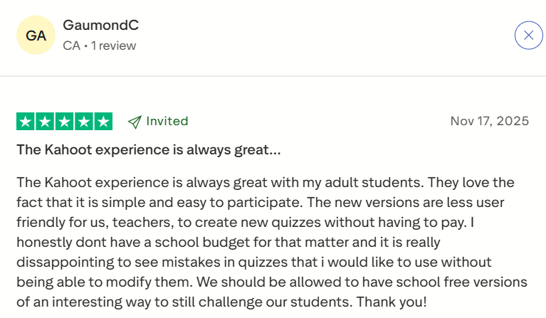 What are the disadvantages of Kahoot?