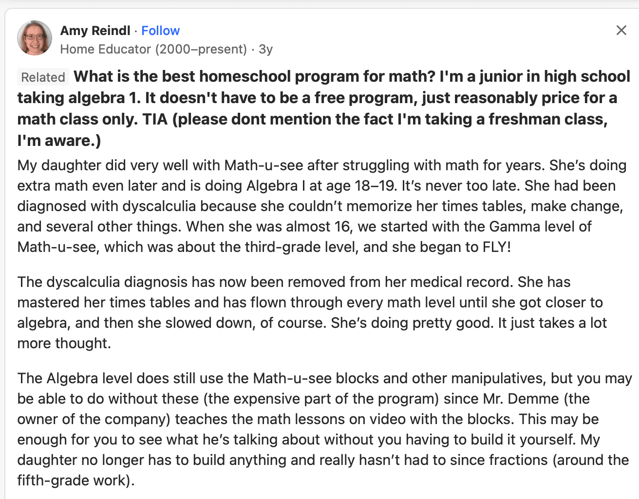 What users love about Math U See
