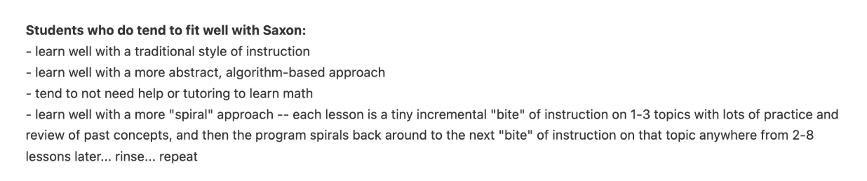 What are the pros and cons of Saxon Math?