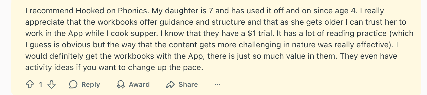 Hooked on Phonics pros and cons