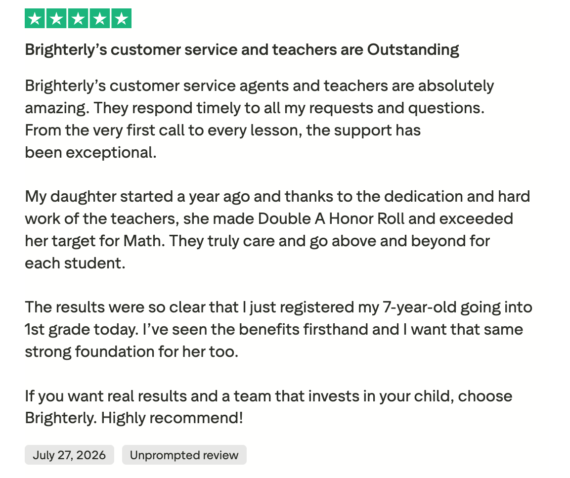 Brighterly vs Huntington Learning Center Pricing