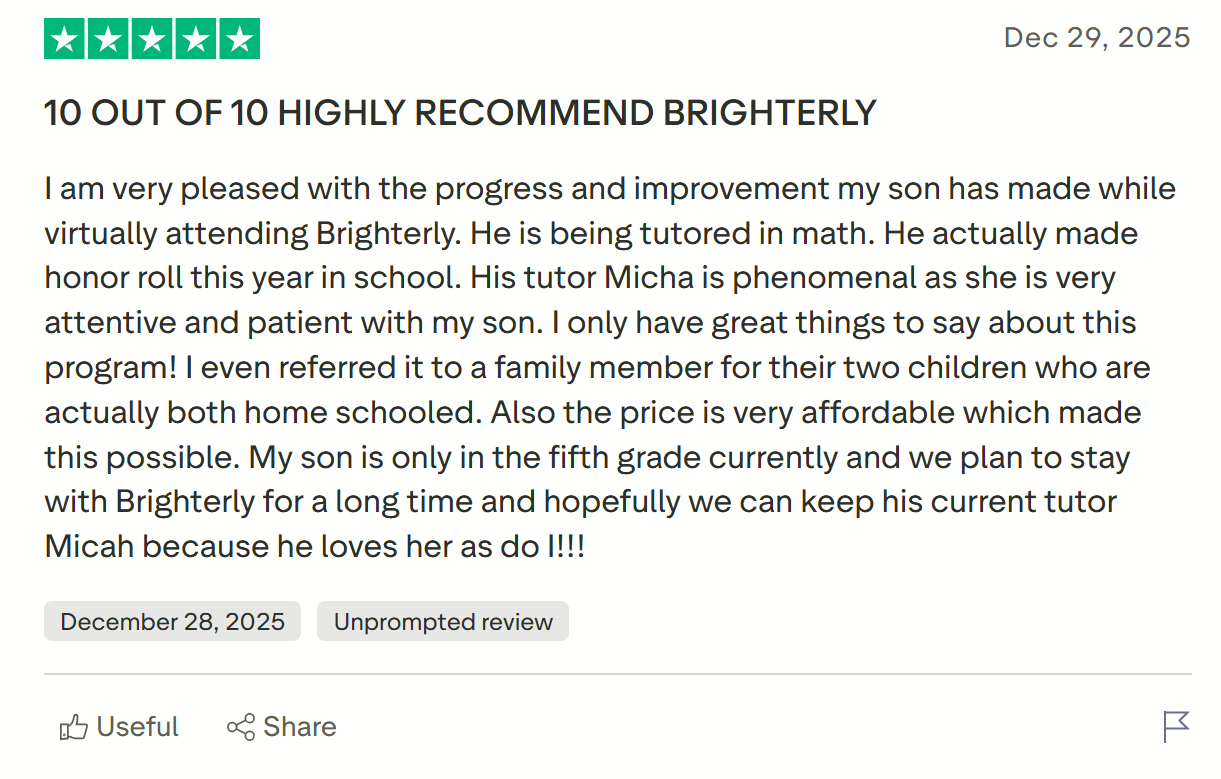 Brighterly vs Huntington Learning Center Pricing