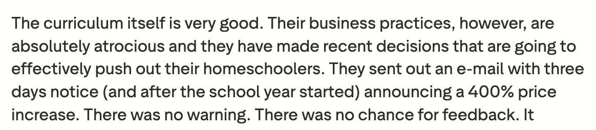 Power Homeschool reviews 2025 price rise