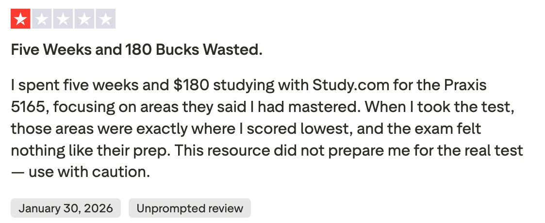 Reviews of Study.com: Learning Approach Effectiveness