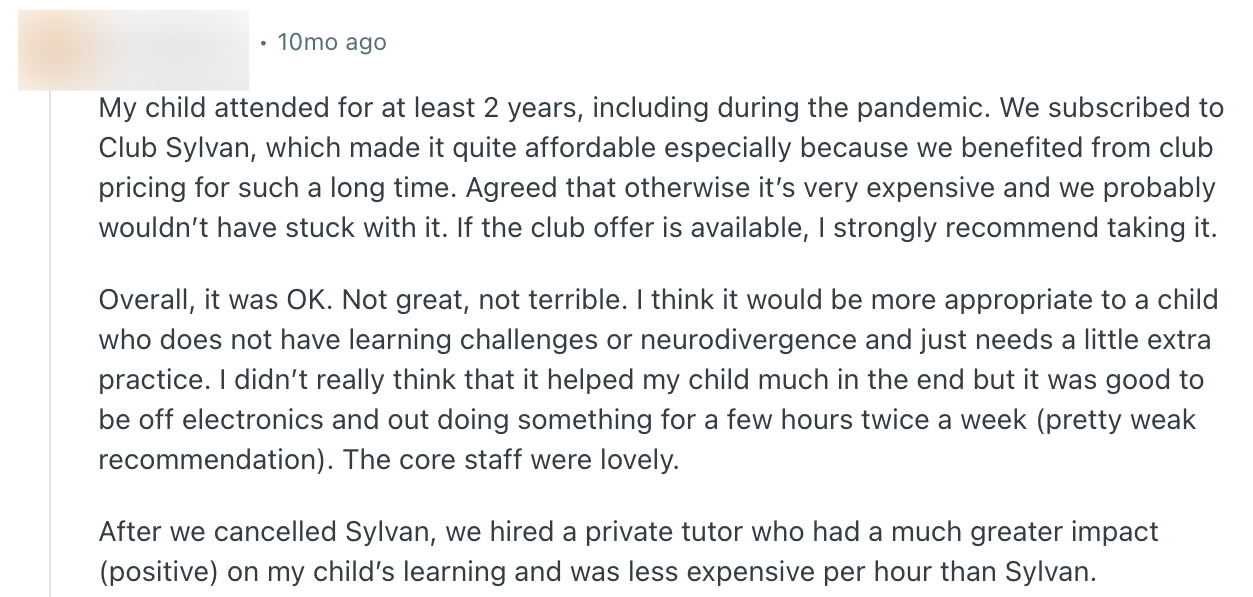Sylvan Learning Reviews