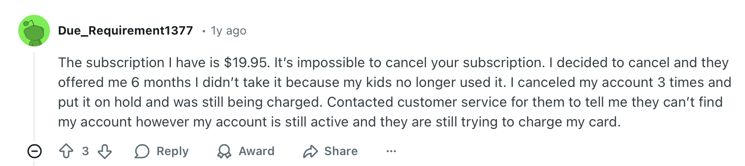 Adapted Mind app reviews: Customer service