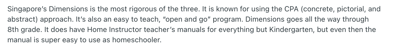 How does Singapore Math work? User experience feedback