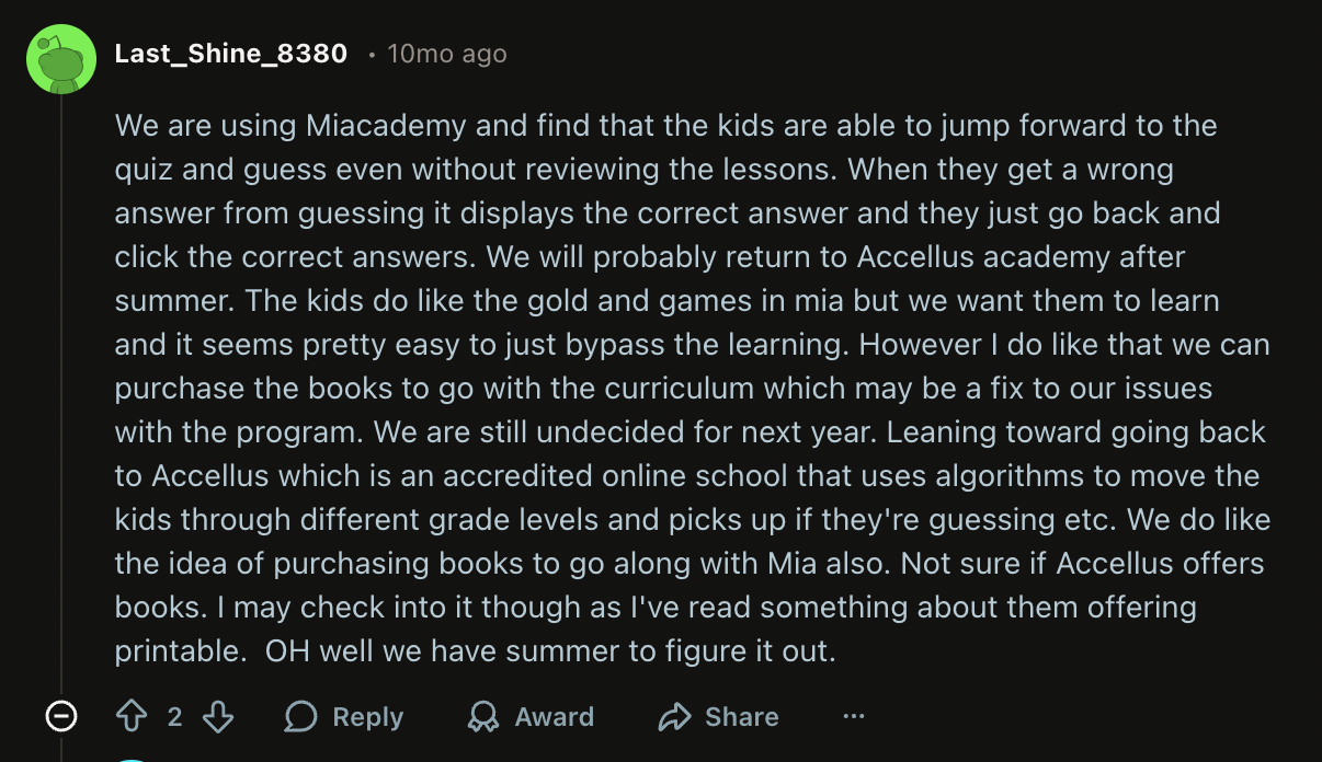 Miacademy reviews