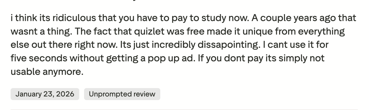 Quizlet cost Reddit & Trustpilot reviews