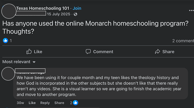 What are the pros and cons of Monarch Homeschool?