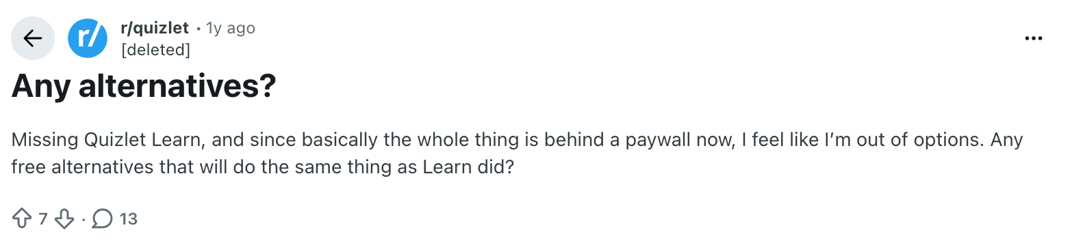 Why would you want to search for a Quizlet alternative?
