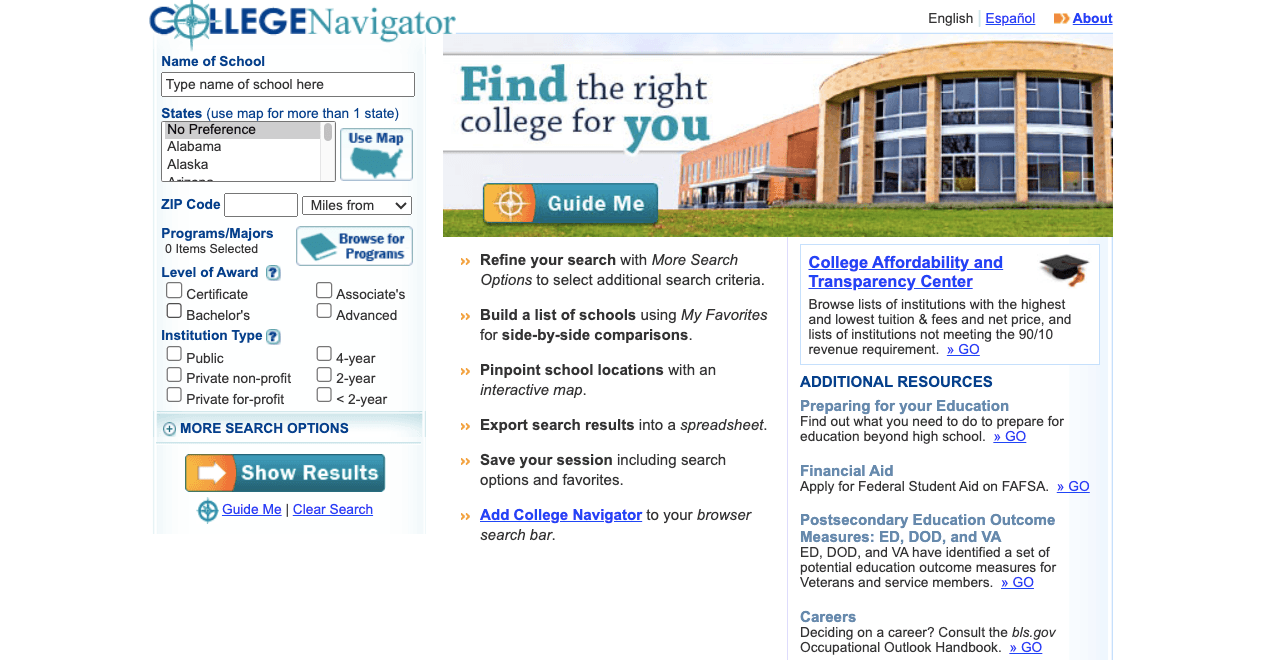 #4 College Navigator