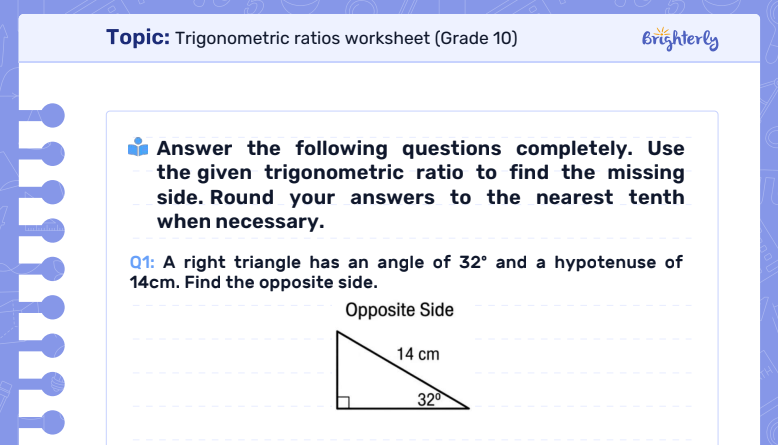 Download Trigonometric Ratios Worksheet PDFs