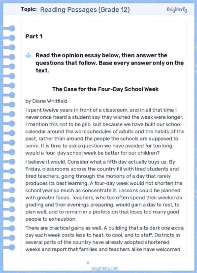 Grade12_ReadingPassages_Worksheet_2