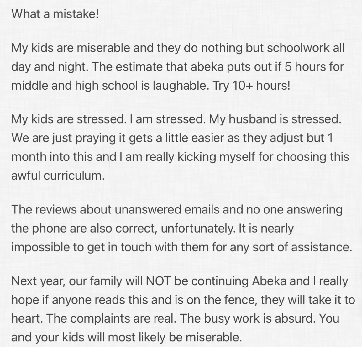 Common Complaints About Abeka 