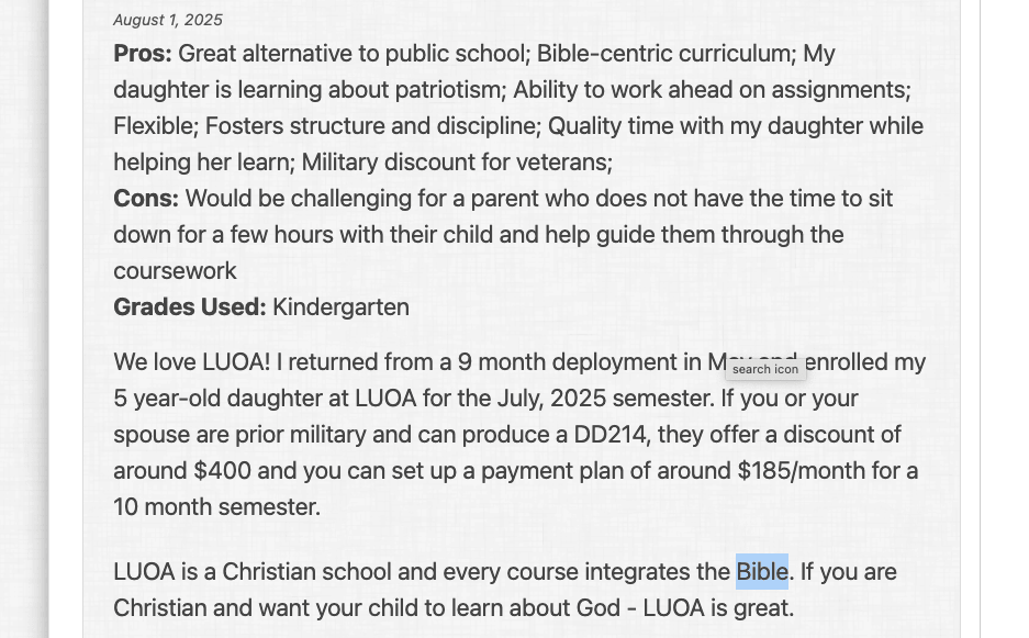 Christian-Based Curriculum and Bible Integration