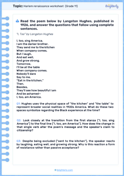 Harlem Renaissance Worksheets