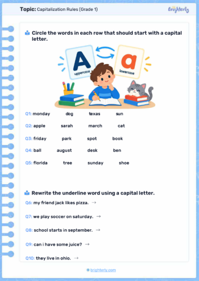 Capitalization Rules (Grade 1)