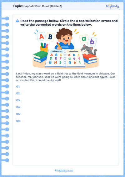 Capitalization Rules (Grade 3)