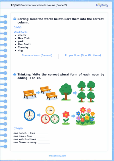 Grammar worksheets Nouns