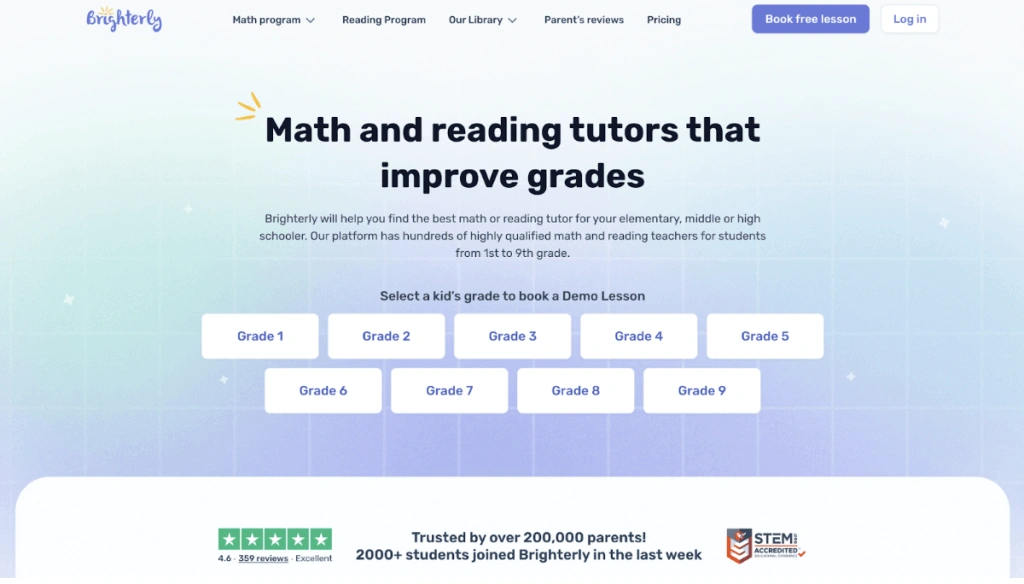 Brighterly online homeschool math curriculum 