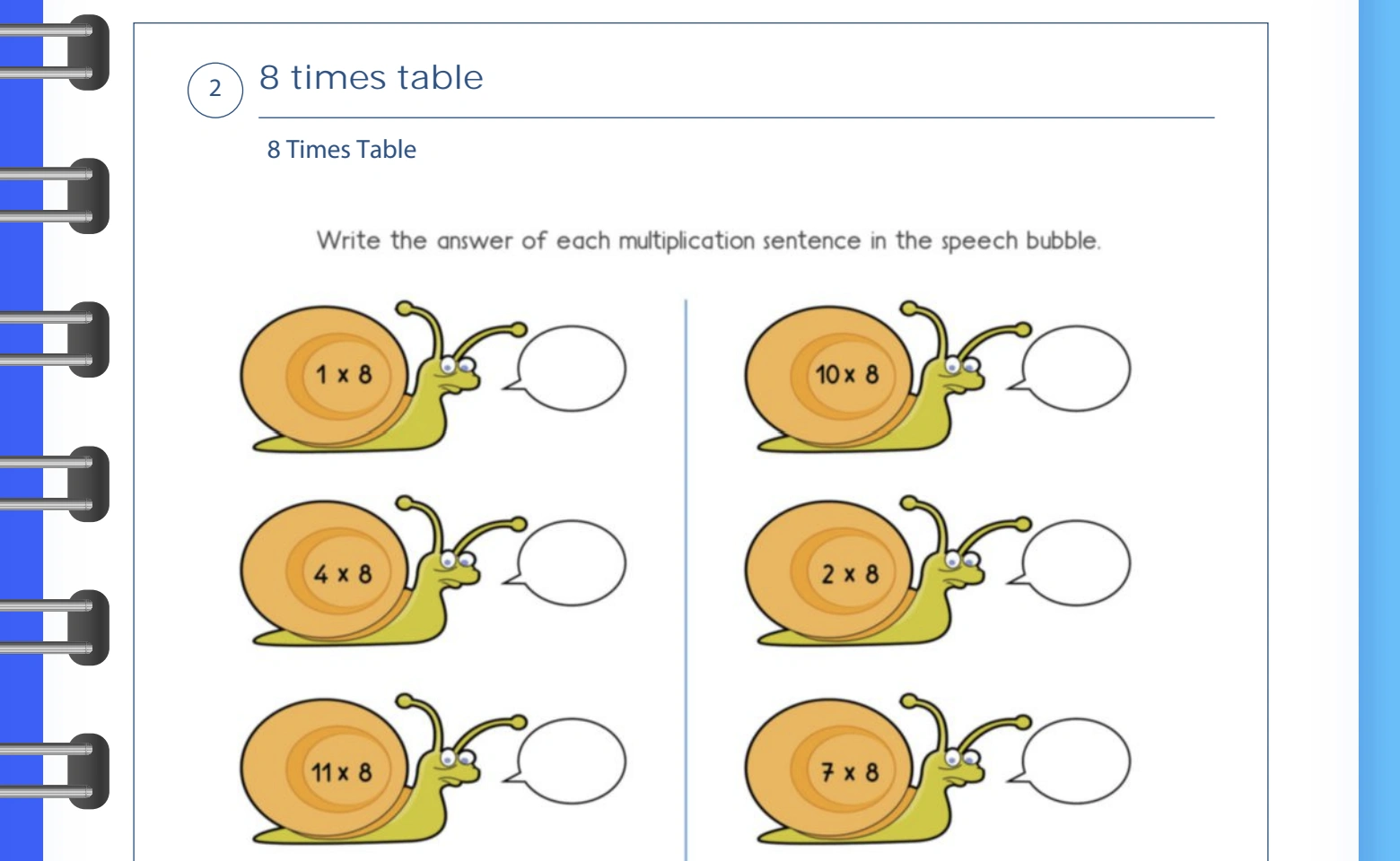 #2 Use Multiplication Worksheets