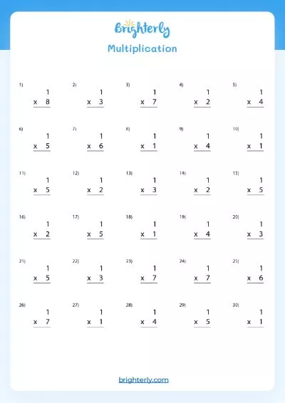 Multiplication Worksheets 3rd Grade