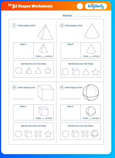 3D Shape Worksheet