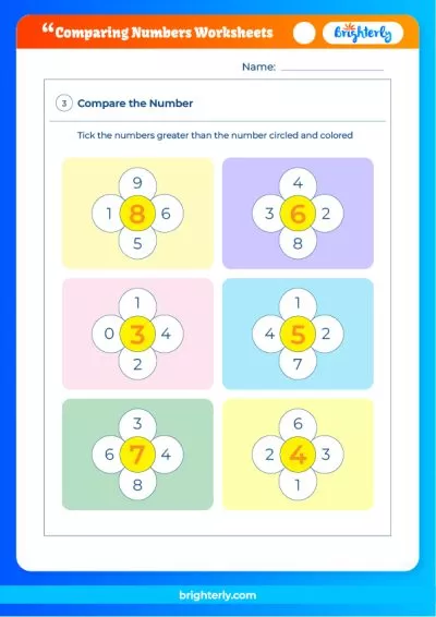 Compare Whole Numbers Worksheet